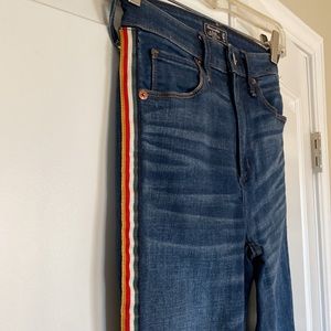 Abercrombie & Fitch sz 00/24 Simone high rise ankle side striped fringe bottom